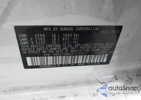 2023 Subaru Impreza из США, поврежденный, VIN 4S3GTAB60P3700817